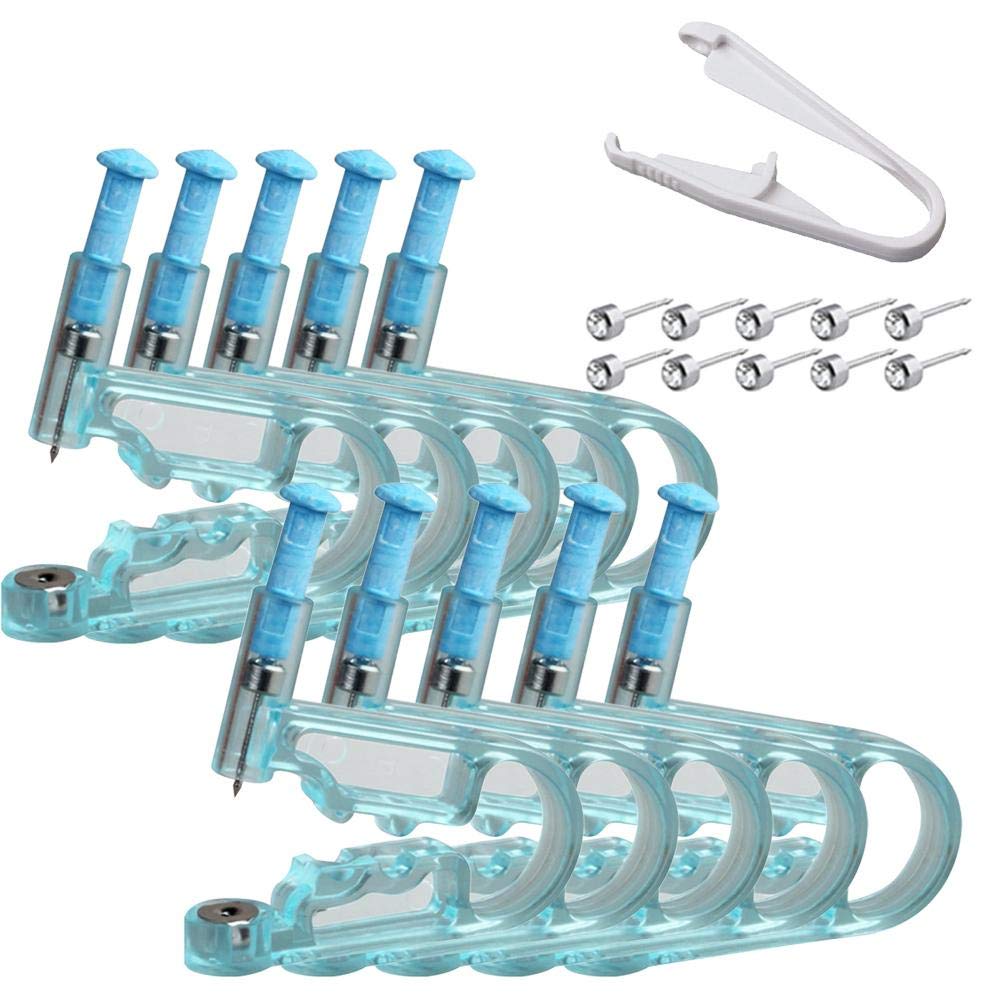 Kagodri Disposable Ear Piercing Device, 10 Pieces Of Disposable Safety Ear Piercing Gun Device Tool With Studs Aseptic Piercing Kit