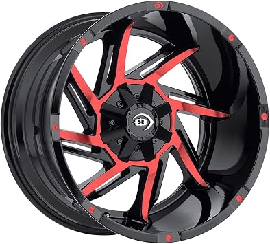 Vision 422 Prowler 20x12 6x135-51mm Black/Red Wheel Rim 20" Inch 422Z20236BMFR-51