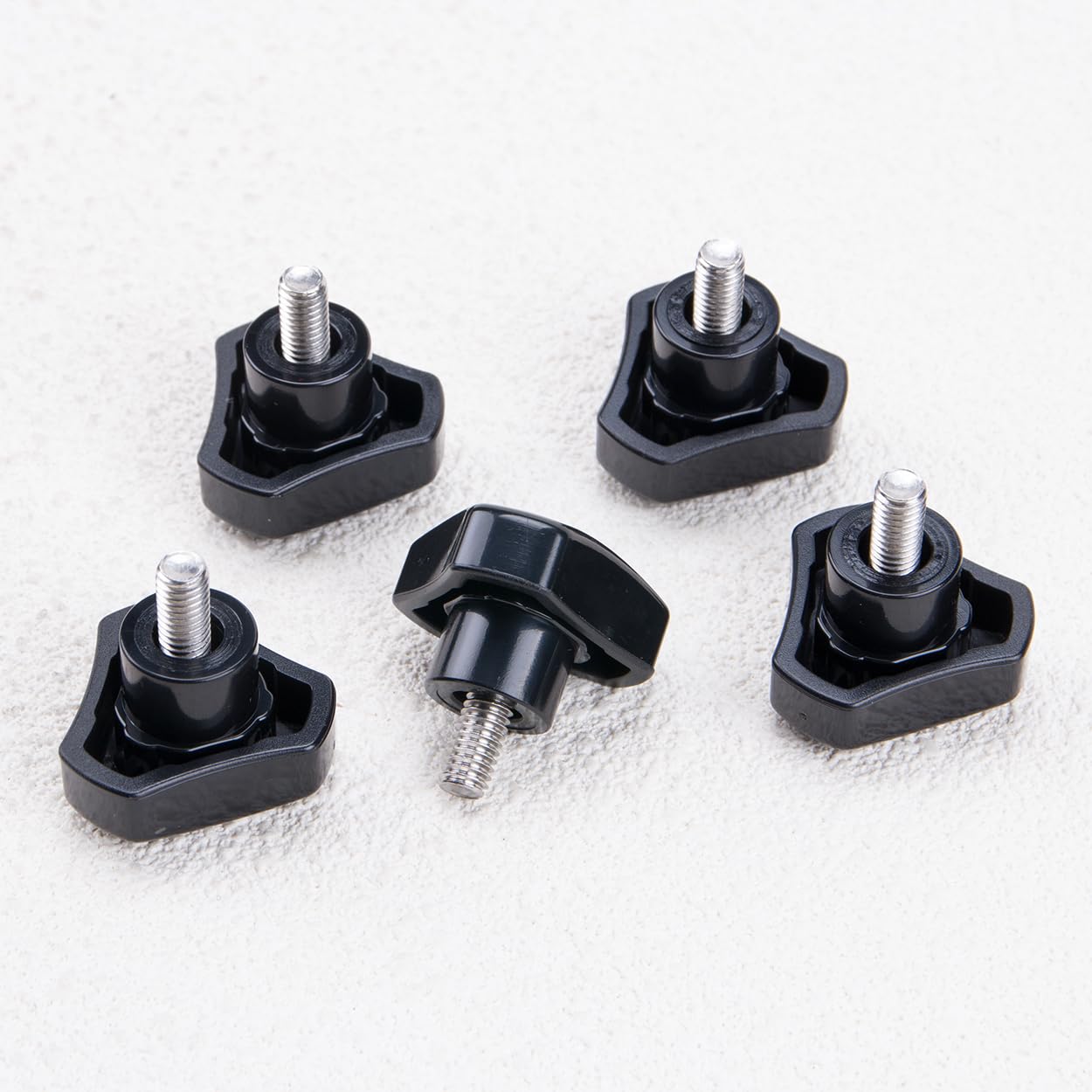 KOOBOOK 10Pcs M6 Knob Bolt with ABS Triangle Handle 304 Stainless Steel Hand-Tightening Screw Clamping Screw Knob 10mm/20mm Length for Daily Use Hardware Tool