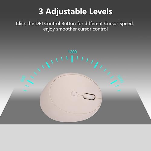 Miniatura 4 de Ratón ergonómico inalámbrico para computadora, blanco, unisex