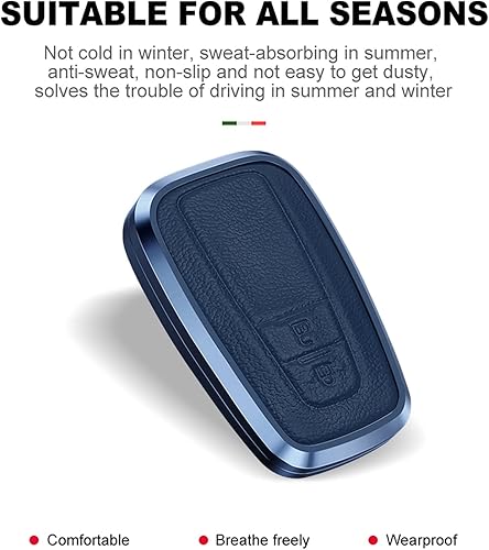 Miniatura 3 de KUNGKIC Funda inteligente para llavero de automóvil para Toyota CHR C-HR Camry Prius Prado Corolla RAV4 Aleación de aluminio y protector de cuero