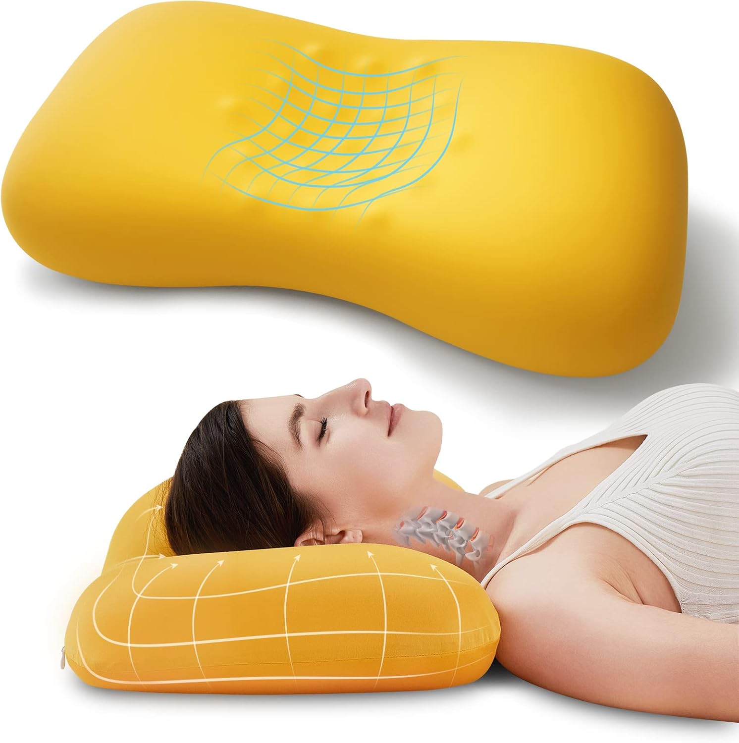 Memory Foam Pillow for Bed Sleeping Ergonomic Contour