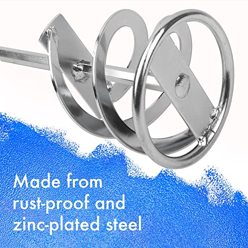 [2 Pack] Paint Mixer For Drill - Extra Long Rust Proof Drill Mixer - Paint Stirrer Drill Attachment For Even Consistency - Easy Cleaning Drill Paddle - Paint Stirrers - Paint Mixer For Drill 5 Gallon #TOP5