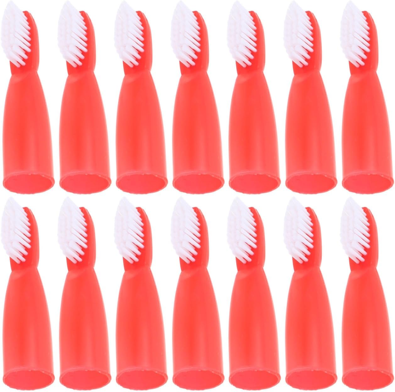 20pcs Escova de Dente de Dedo Vermelha para Prisões e Instituições Psicológicas, Mini Escova Oral de Cabo Curto com Cerdas Macias, Ferramenta de Cuidado Bucal Portátil