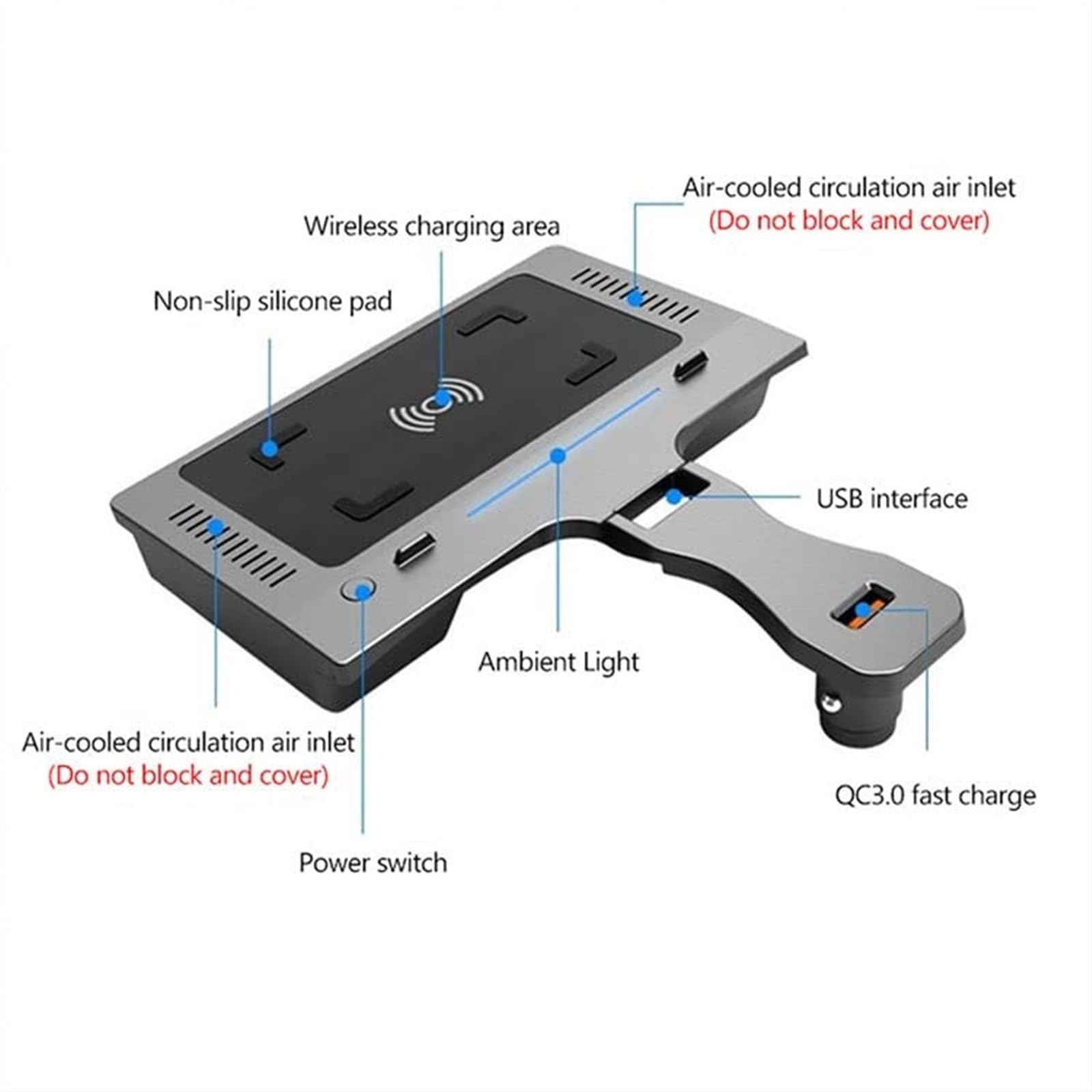 Caricabatterie wireless for auto Caricabatterie wireless QI