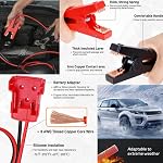 Milwaukee 18V Câbles de saut à batterie – 2FT 8AWG Câbles de booster avec clips d'alligator, résistant à la chaleur (392°F) pour voitures/RV/Trucks M18 Démarreur de saut de batterie