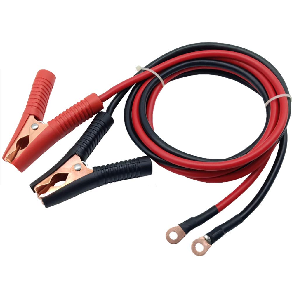 BATLAM 2 pcs 1 m/3,3 Pieds Pinces Crocodiles câble de démarrage pour Chargeur de Batterie de Voiture, borne en cuivre de 6 mm, 10 carrés 55A (10 carrés 55A)
