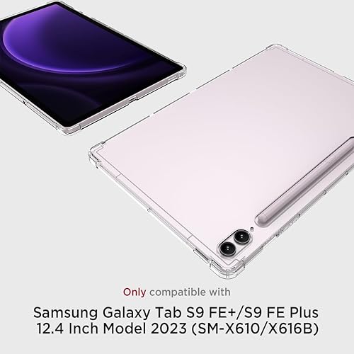 Miniatura 2 de Miimall Funda transparente compatible con Samsung Tab S9 FE Plus (SM-X610SM-X616), TPU suave ultrafino, cojín de aire, a prueba de golpes, funda