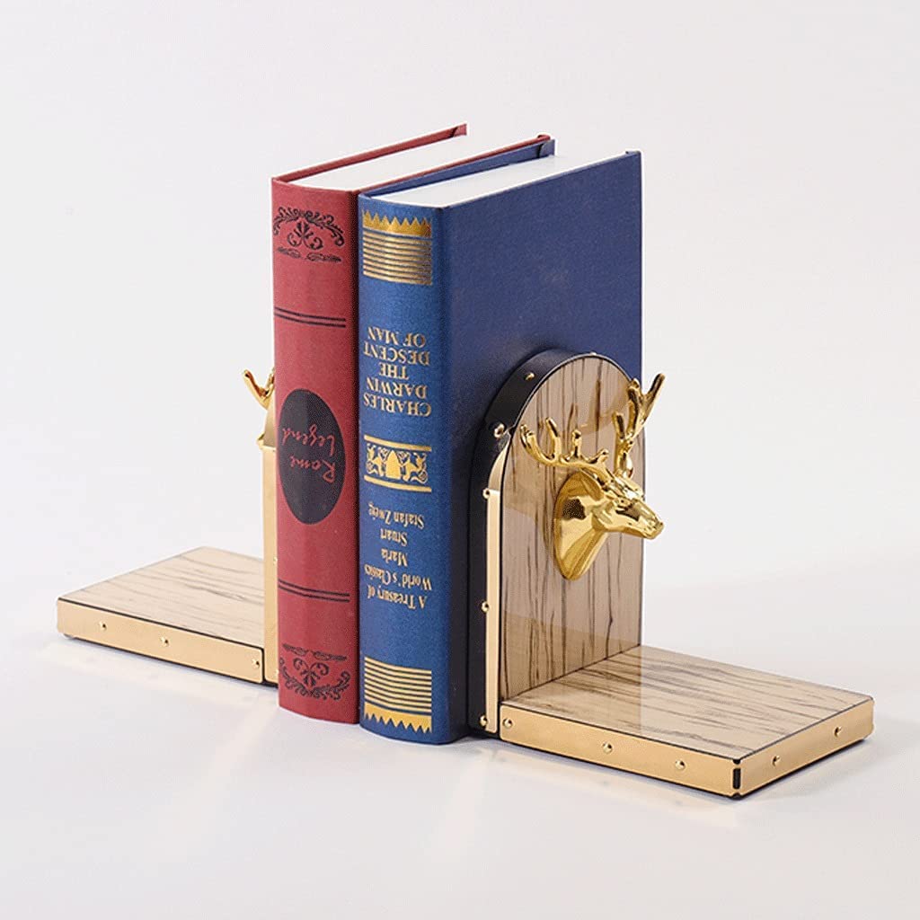 Buchstütze Buchstützen Praktische Personalisierte Niedliche aus Metall Hirschkopf Massivholz Senden Sie Freunden das Beste Geburtstagsgeschenk Bücherhalter