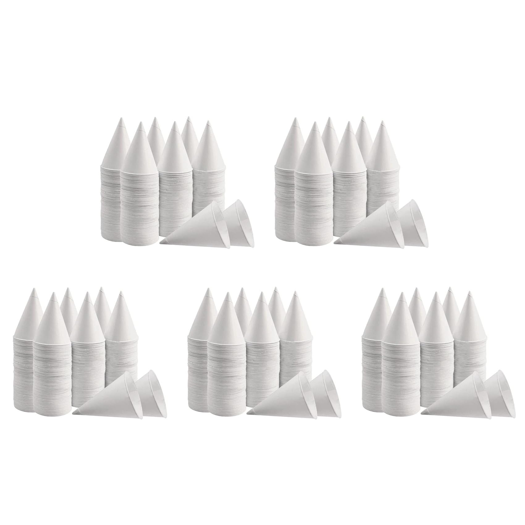 Hndhbfgrt White Paper Cone Cups, Snow Cone Cups,Coated Leakproof Cone Paper Cups for, Shaved Ice, Water 1000Pcs