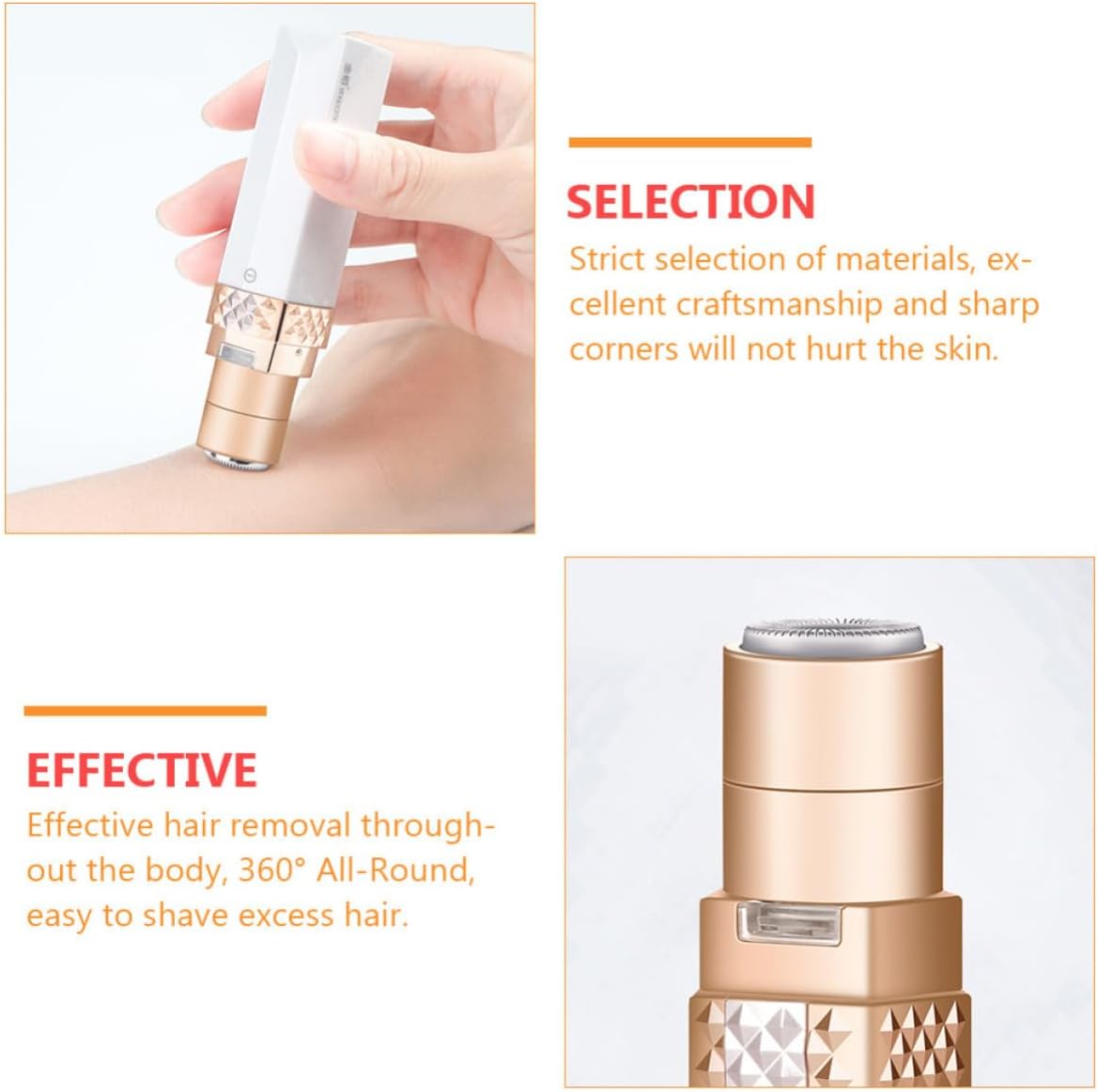 Rechargeable Painless Hair Removal Device for Facial Hair and Eyebrows