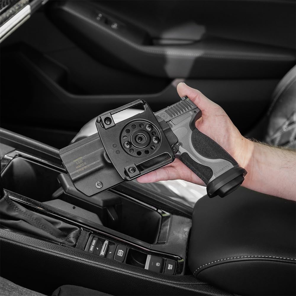 GRITR OWB Kydex Gun Holster Fits Smith & Wesson M&P9 M2.0 Competitor - Pistol Accessory w/Optic Cut, Adjustable Retention & Cant, Compatible with Safariland QLS/G-Code RTI Attachments