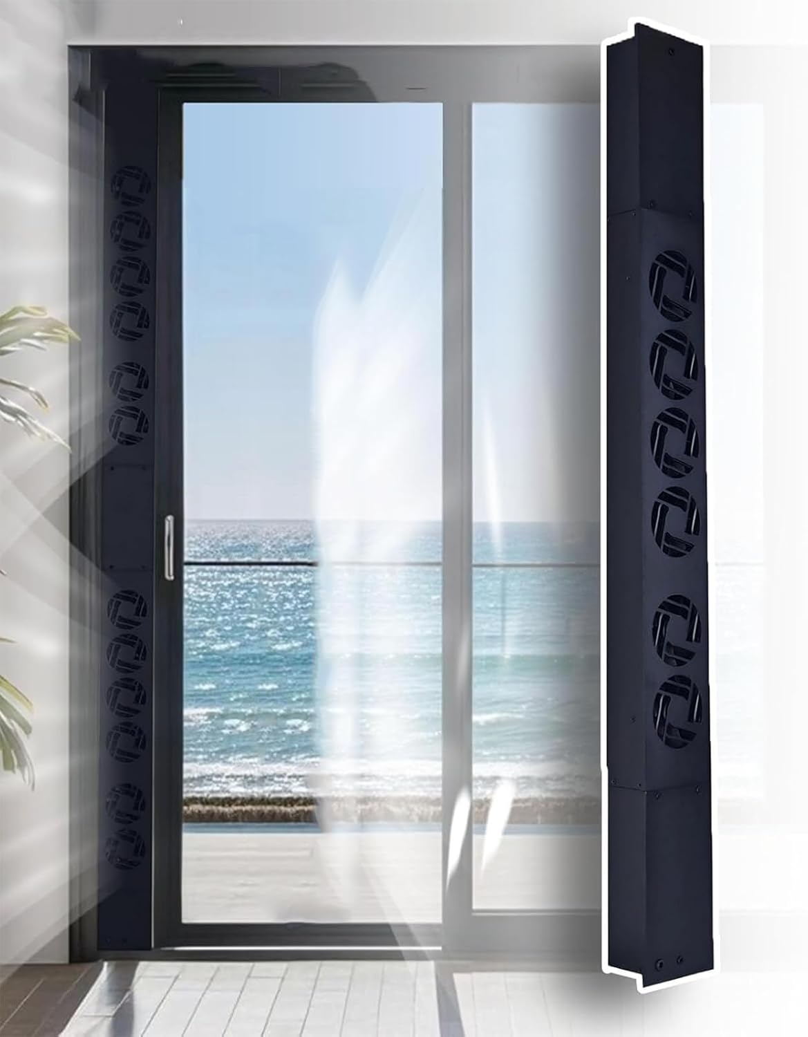 TsoLay Comfort Zone Window Fan, Window Exhaust Fan, 6 Air Outlets (4 Air Intakes + 2 Exhausts), Retractable 80-144cm Optional, 10-Wind Speed Adjustment, for Home, Kitchen, Bedroom and Office