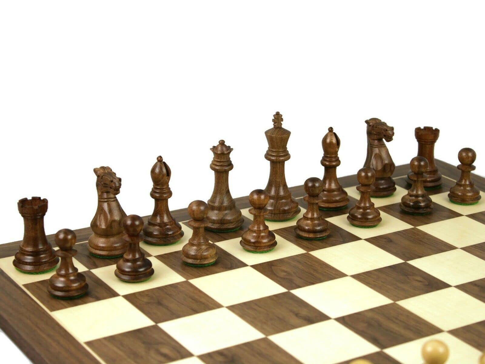 Set di scacchi in legno con tavola in noce da 20 pollici pesata Sheesham professionale Staunton pezzi da 3,75 pollici