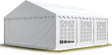 TOOLPORT Party Tent, Marquee, 5 x 6 m Garden Pavilion Tent, PVC Tarp, 700 N in White, Waterproof