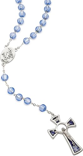 Miniatura 2 de Mondo Cattolico Rosario de cristal veneciano bendito de la Virgen Milagrosa, Latón Vidrio