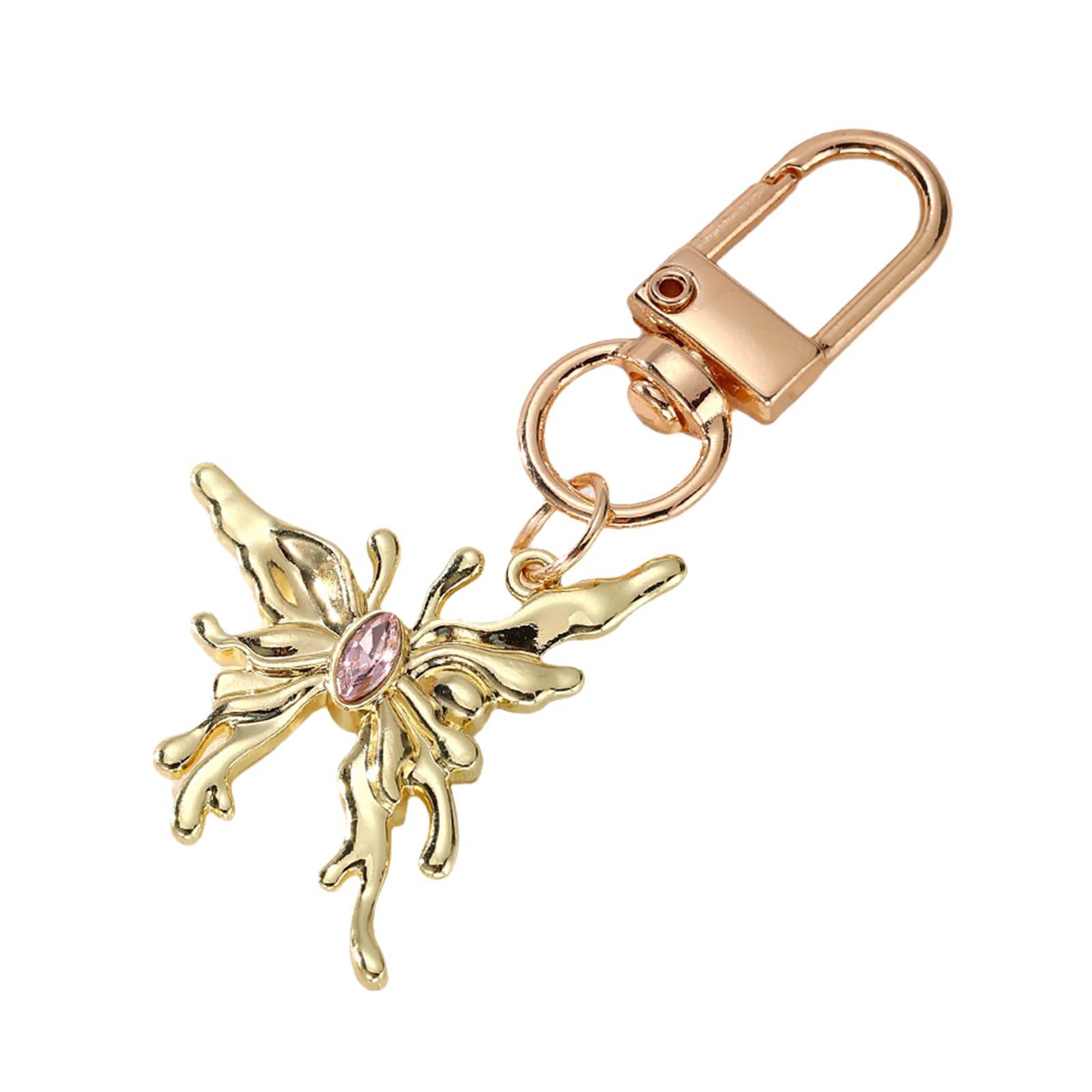 Baodss Elegant Resin Butterfly Keychain Alloy Holder Unique Keyring Bag Pendant Fashion Accessory for Women and Girls