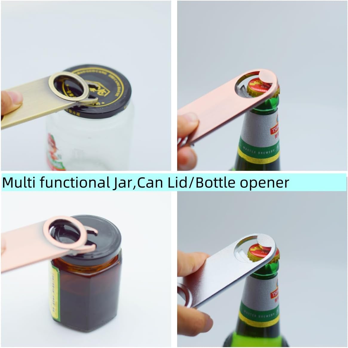 Lastest Multi-function Jar Opener, Bartender Bottle Openers, Beer Bottle Openers, Speed Openers Manual,Kitchen Accessories (Chrome Color)