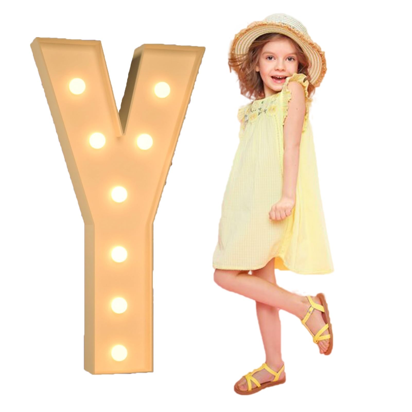 3ft Splicing Letters Light DIY Giant Letters For Baby Shower Birthday Party Backdrop Decorations For Prom Party Bar Birthday Family Christmas Valentin’s Day Anniversary Holiday(Color:Letters Y,Size:4F
