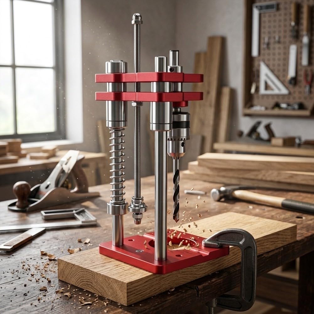 Soporte de taladro vertical Guía portátil de aleación para madera (estilo