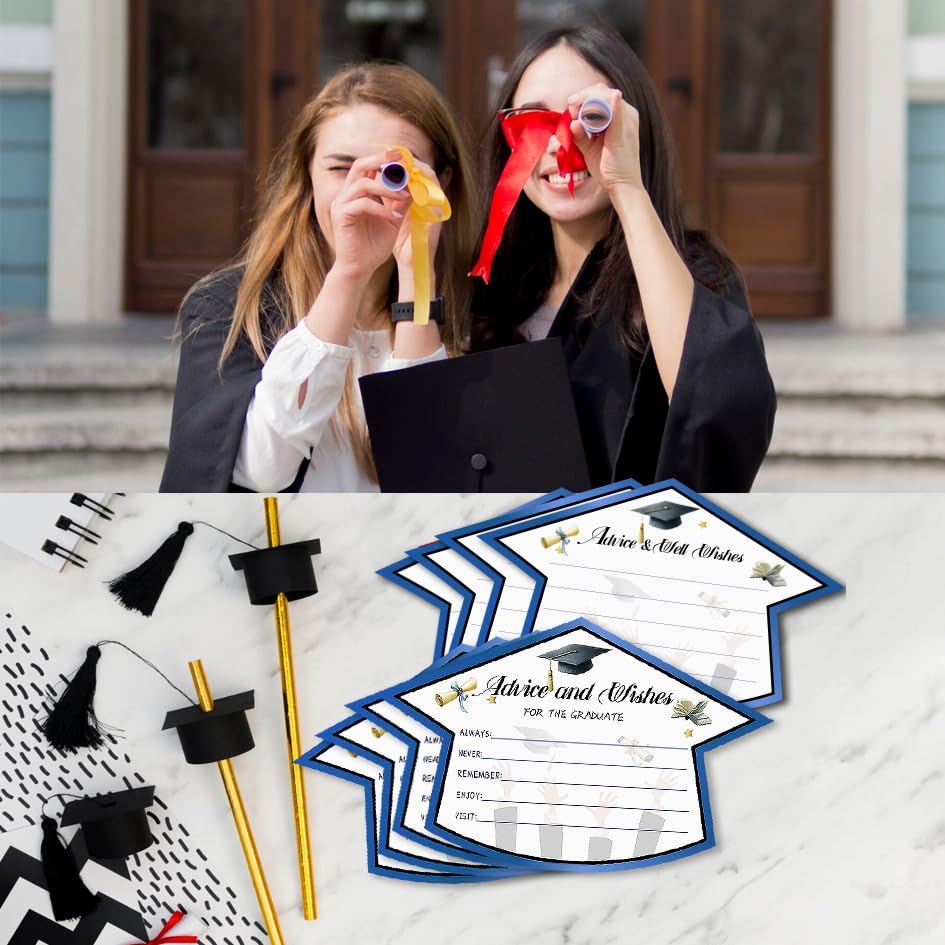 Image of 50Pcs Graduation Advice Cards for the graduate 2026, Grad Advice and Wish Cards Box for Congrats Grad Class of 2026 Graduation Party Decorations Supplies