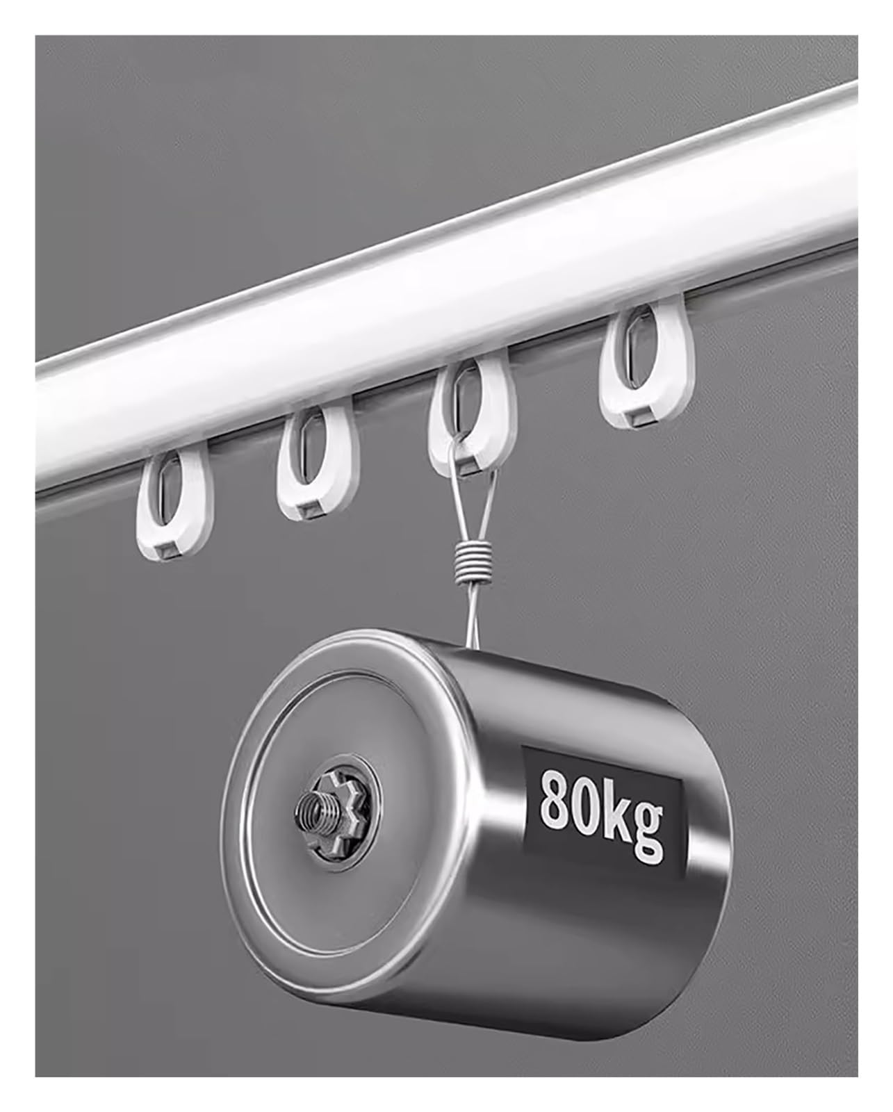 Wall Mounted/ Ceiling Mounting Curtain Rails and Fittings for Heavy Curtains, 3 4 5 8 10 12 13 14 15 16 18ft Long Metal Curtain Track System For Bay Window/ Living Room/ Indoor/ Outdoor ( Color : Ceil