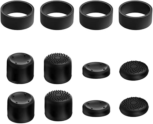 Tapas de agarre para pulgar compatibles con Lenovo Legion Go 2/Rog Ally X/PlayStation Portal, tapas analógicas con anillos protectores de joystick