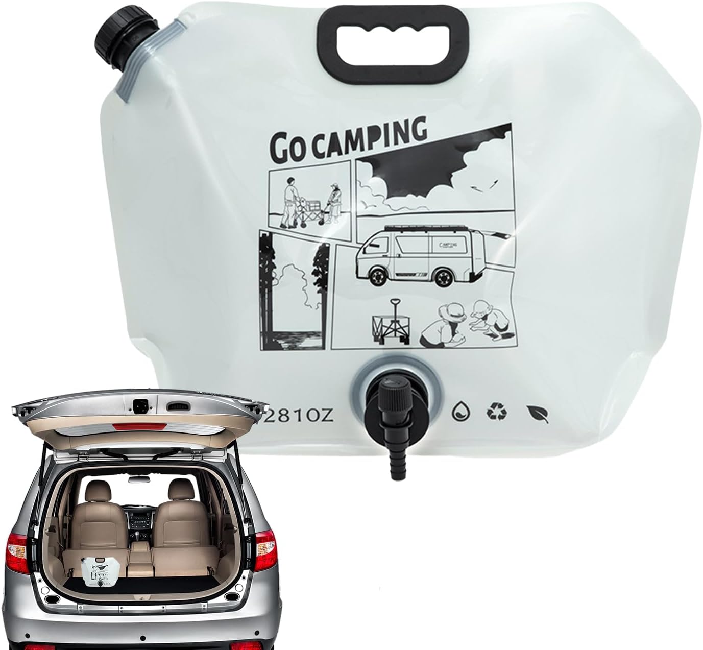 Water Storage Bag | Portable Folding Water Storage Jug with Faucet | Portable 8L Large-Capacity Drinking Reservoir Pouch for Biking Sports Hunting Cycling Backpacking Hiking Riding