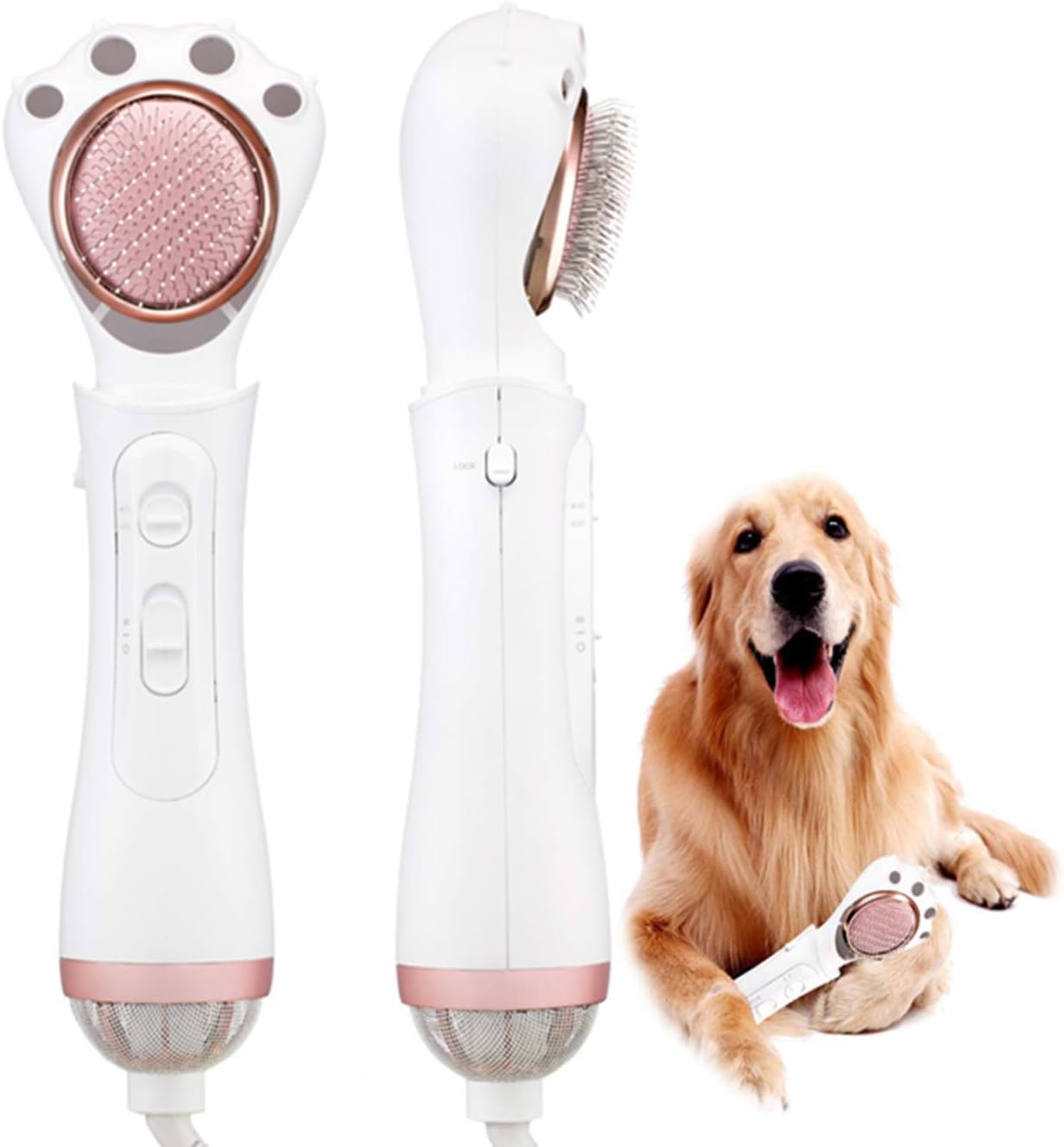 Petaum Premium Dog Grooming Pet Hair Blow Dryer, 2 in 1 Portable Home Pet Grooming Dryer, Adjustable Temperature and Wind Strength…