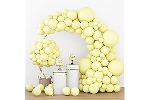 RUBFAC Pastel Yellow Balloons Garland Arch