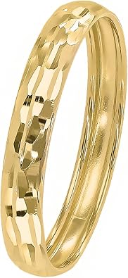forme di Lucchetta - Womens 14K Gold Textured Band Ring, Size 5-10, Italian Gift for Her - Authentic Jewelry from Italy