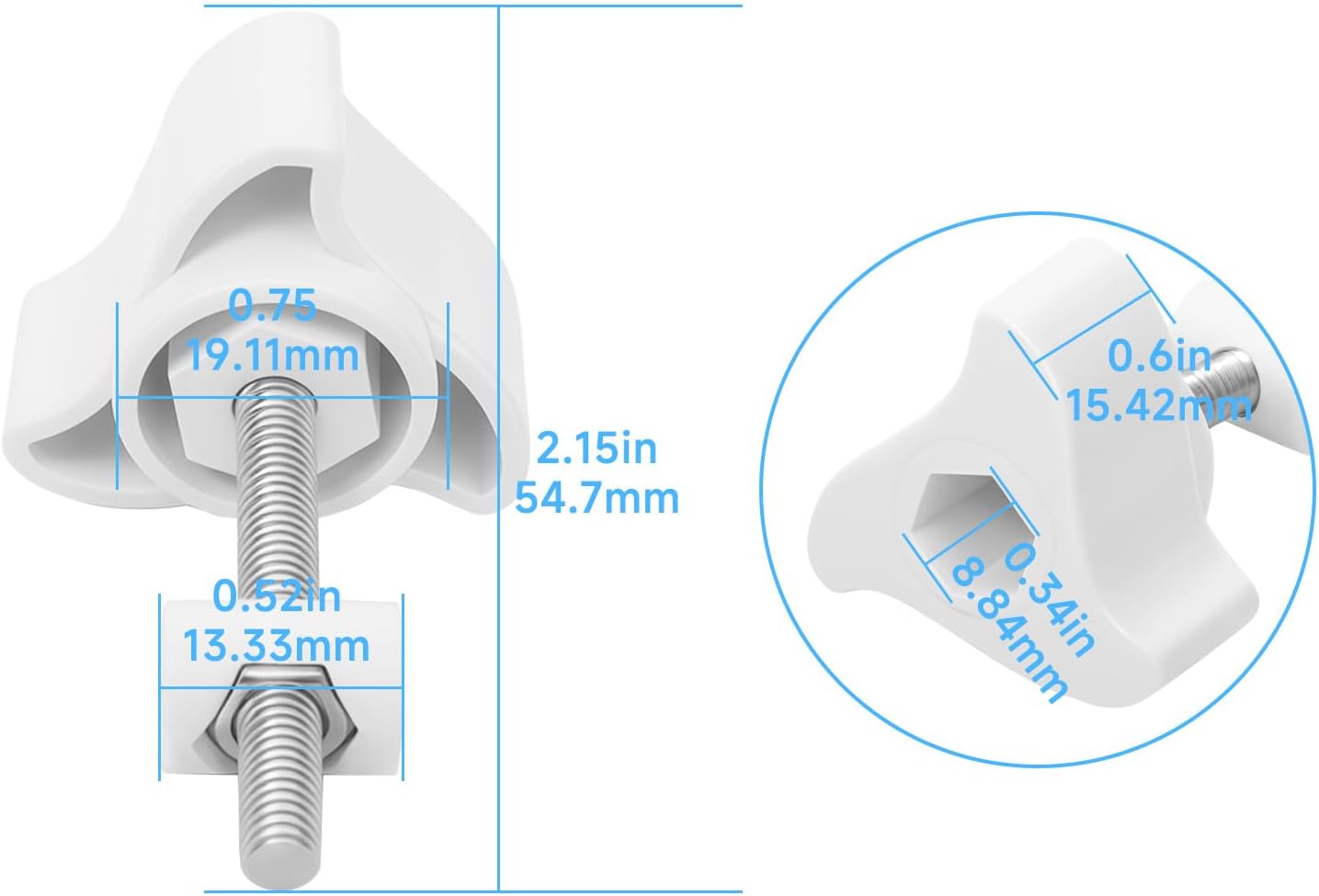 6PCS A20215 Canister Filter Lid Fastener Locking Nut Compatible with Fluval FX2 FX4 FX5 FX6 Filters Replacement Parts, for Aquarium Filter Lid Lock Clips Accessories