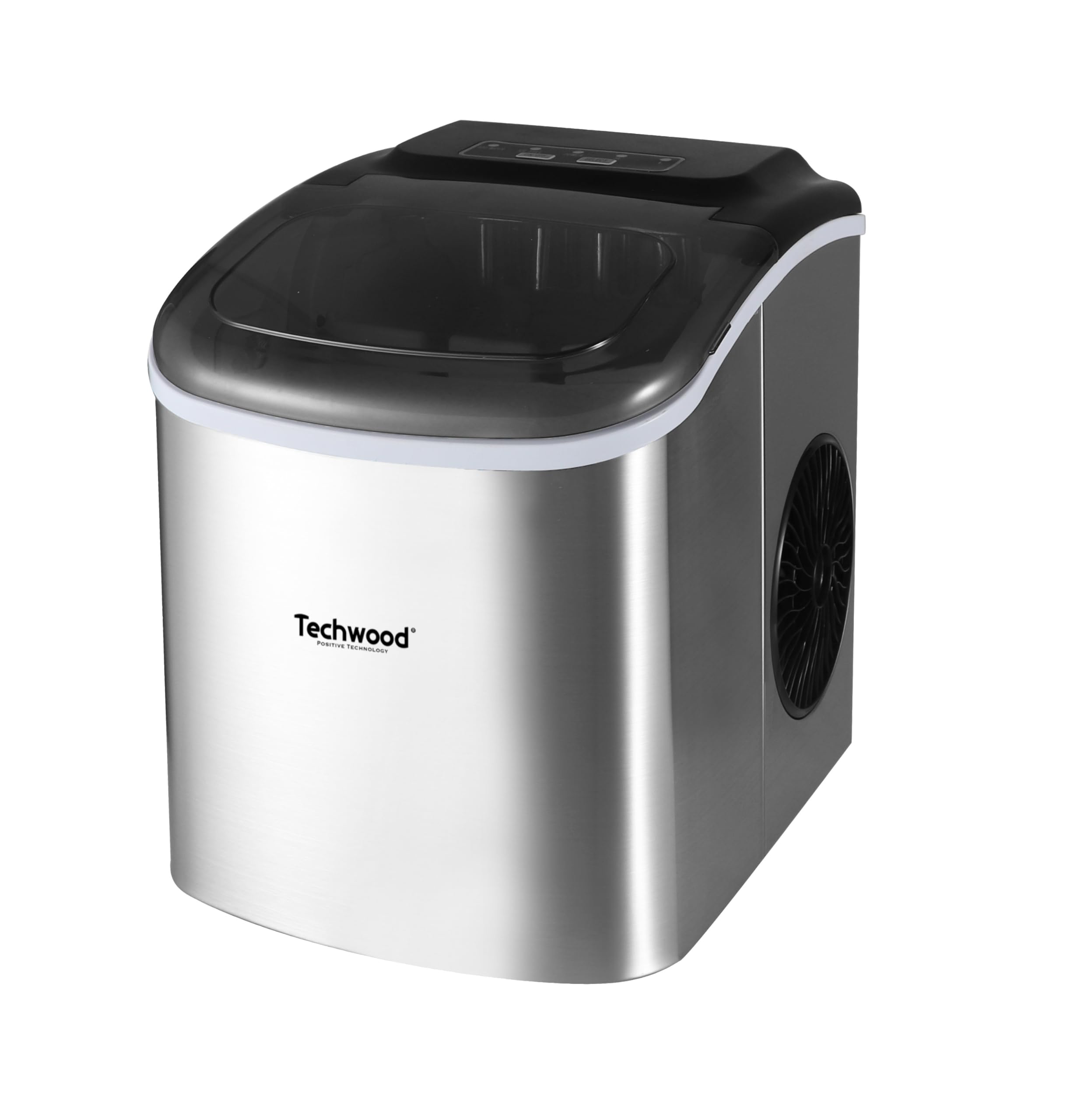 Máquina de hielo automática, producción 12 kg/24h, depósito de 1,3 L, bandeja 700 g, cuerpo de acero inoxidable