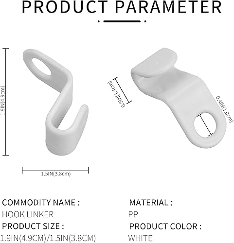 Miniatura 7 de 50 ganchos para colgar ropa, organizador de conector de armario para ahorrar espacio (blanco)