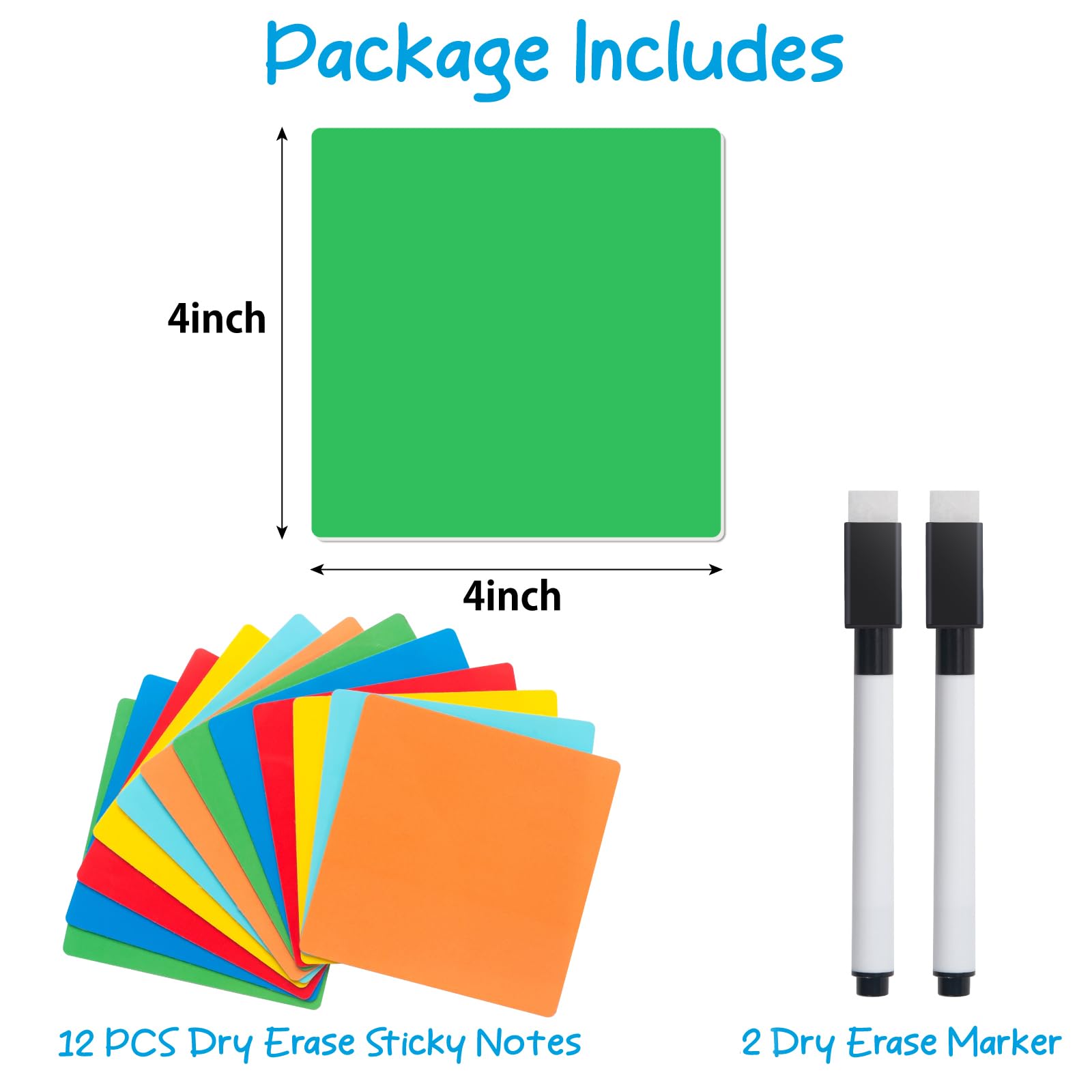 Dry Erase Sticky Notes & To-Do List Whiteboards - Reusable 8-Pack With Markers
