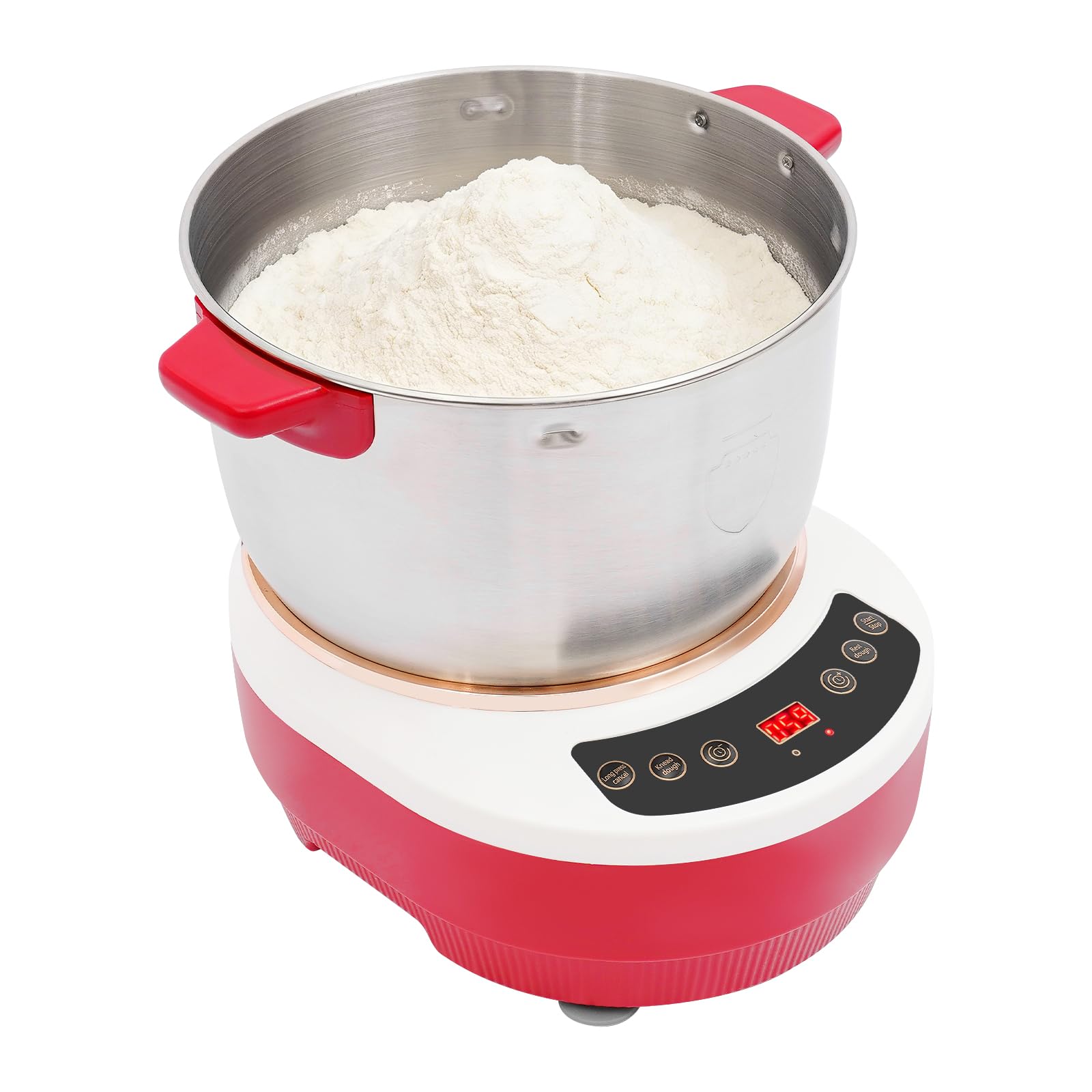 Teigknetmaschine 7L Edelstahl für Brot Nudeln, Küchen-Teigmixer | 304 Edelstahl, 250W Motor für gleichmäßiges Kneten, Sichtdeckel ermöglicht einfache Prozesskontrolle