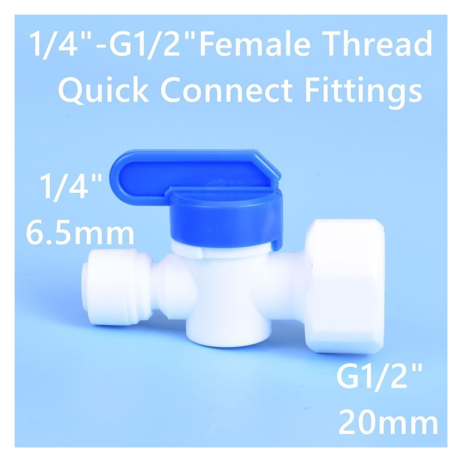 Válvula de bola hilo femenino macho 1/4 ", 3/8" y 1/2, interruptor ajuste retrolavado RO, conector rápido, filtro agua, piezas ósmosis reversa(JSQMK061,10 pcs)