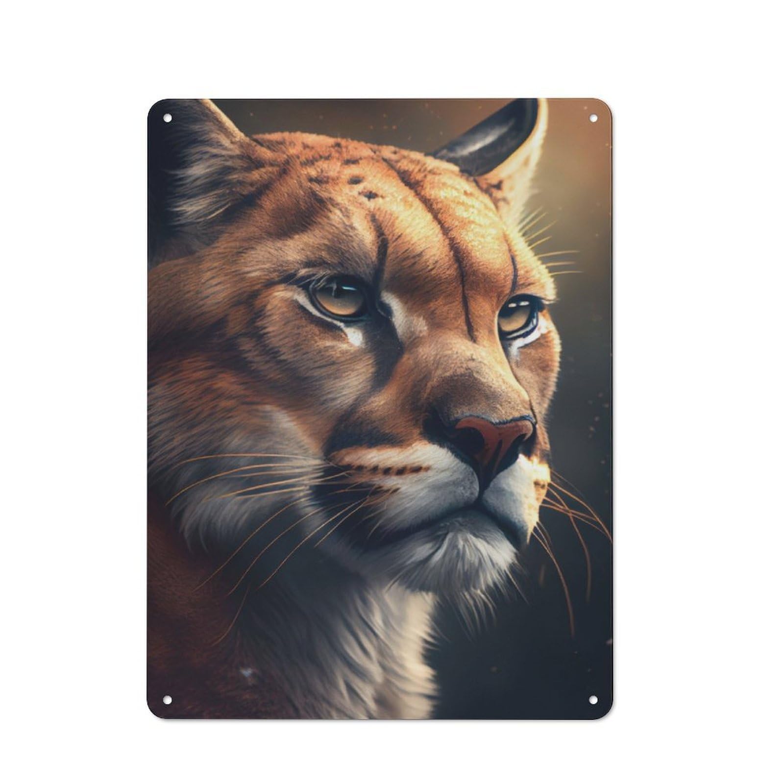 Junmoney Pumas Intense Stare Metal Plaque 40X30cm With For Garage Wall, Retro Decor, For Garage Decor Collectors Refreshing A Room In Autumn