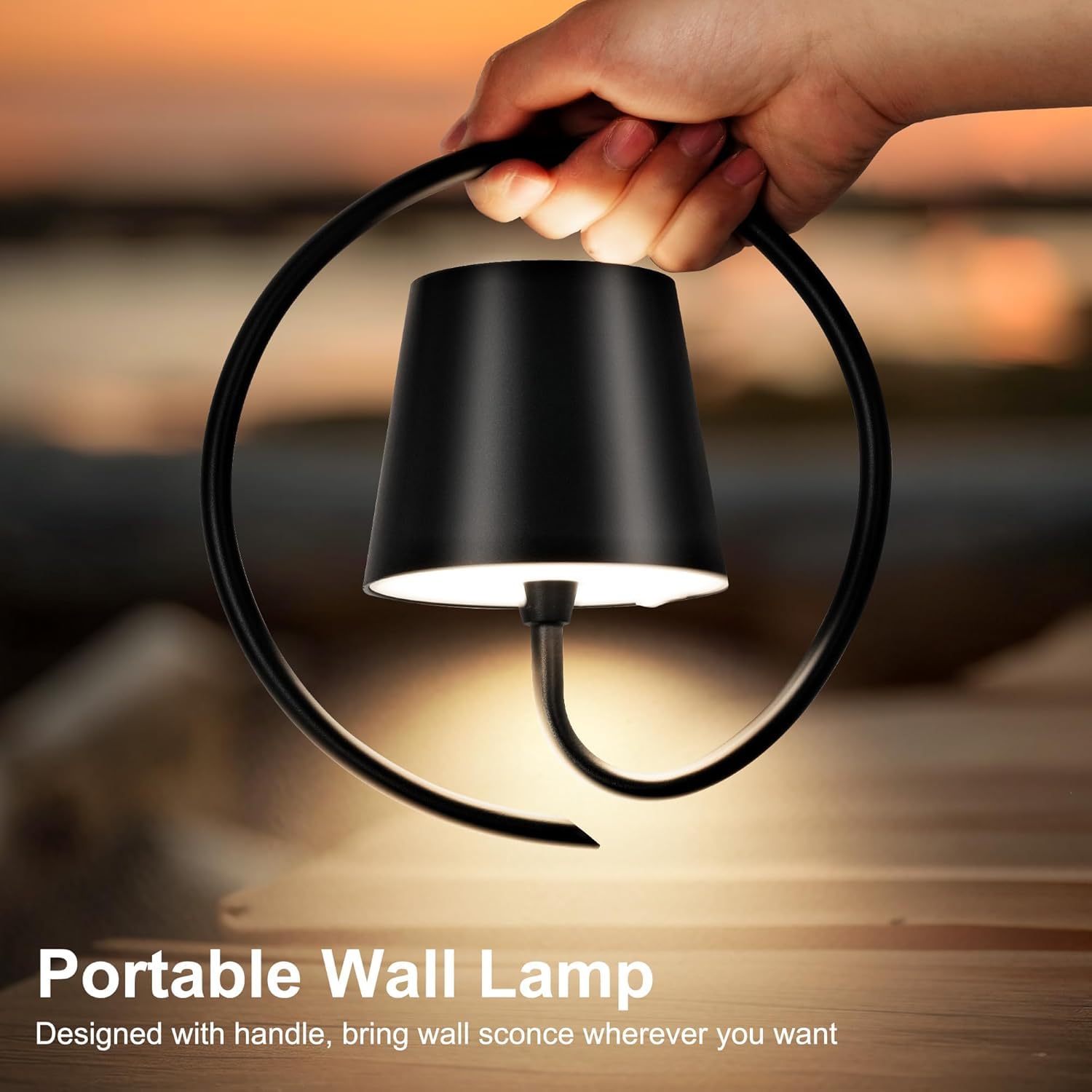 Applique da Parete a Batteria, luci LED Ricaricabili per Interni, luci LED Wireless, lampade LED Impermeabili per Camera da Letto e Soggiorno, Certificazione CE UE.