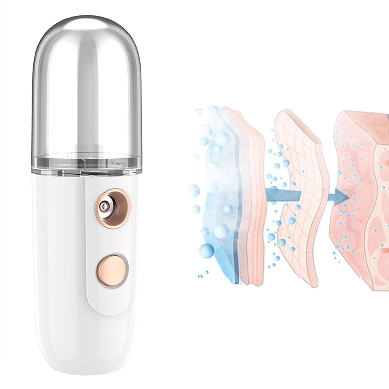 Face Humidifier Portable Facial Sprayer USB Rechargeable Handy Skin Care Machine for Hydrating Daily Makeup