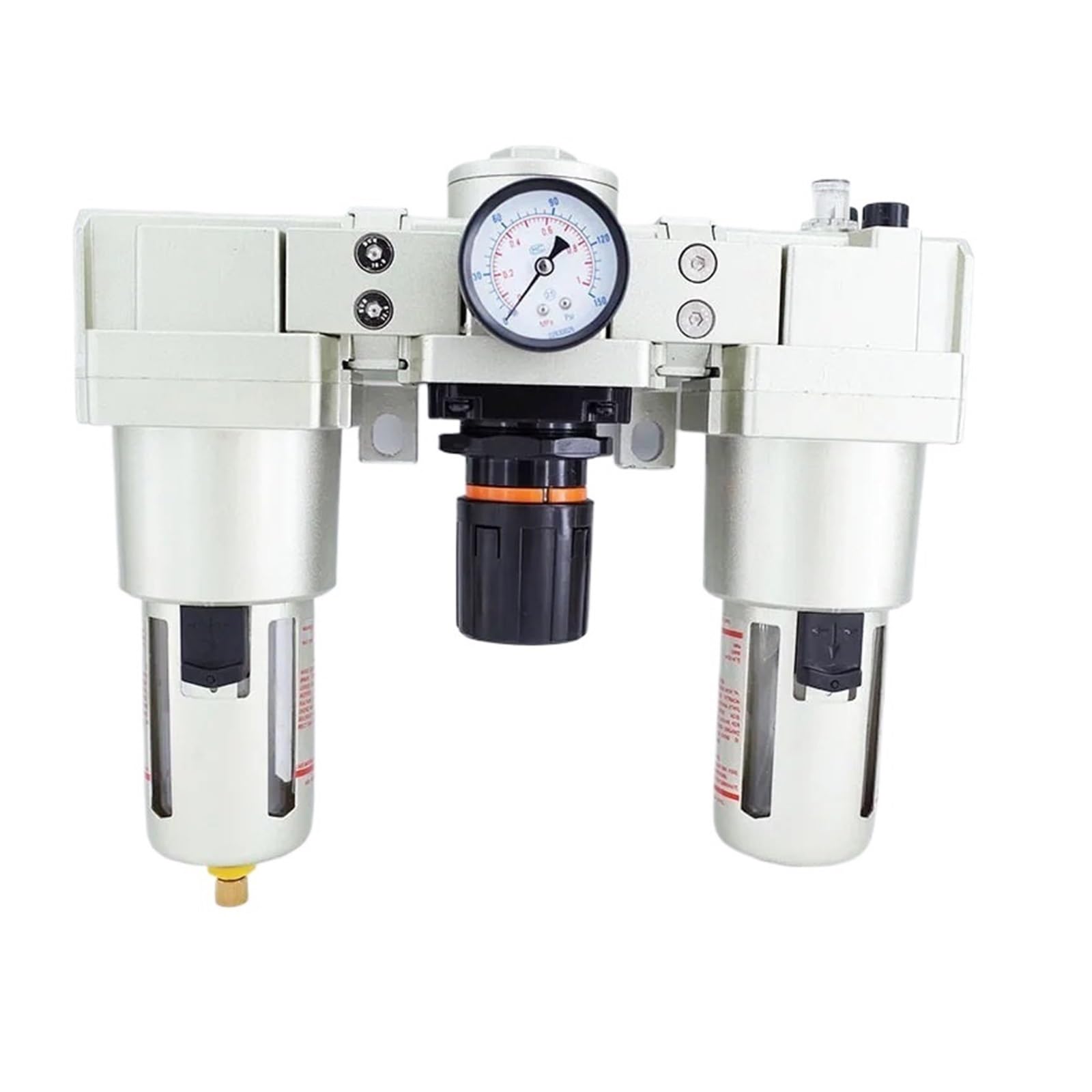 AYNRJKKX Pneumatic FRL Unit air Filter Pressure Regulator Lubricator AC5000-06/10 3/4 1 inch Automatic Manual Drain(AC5000-06)