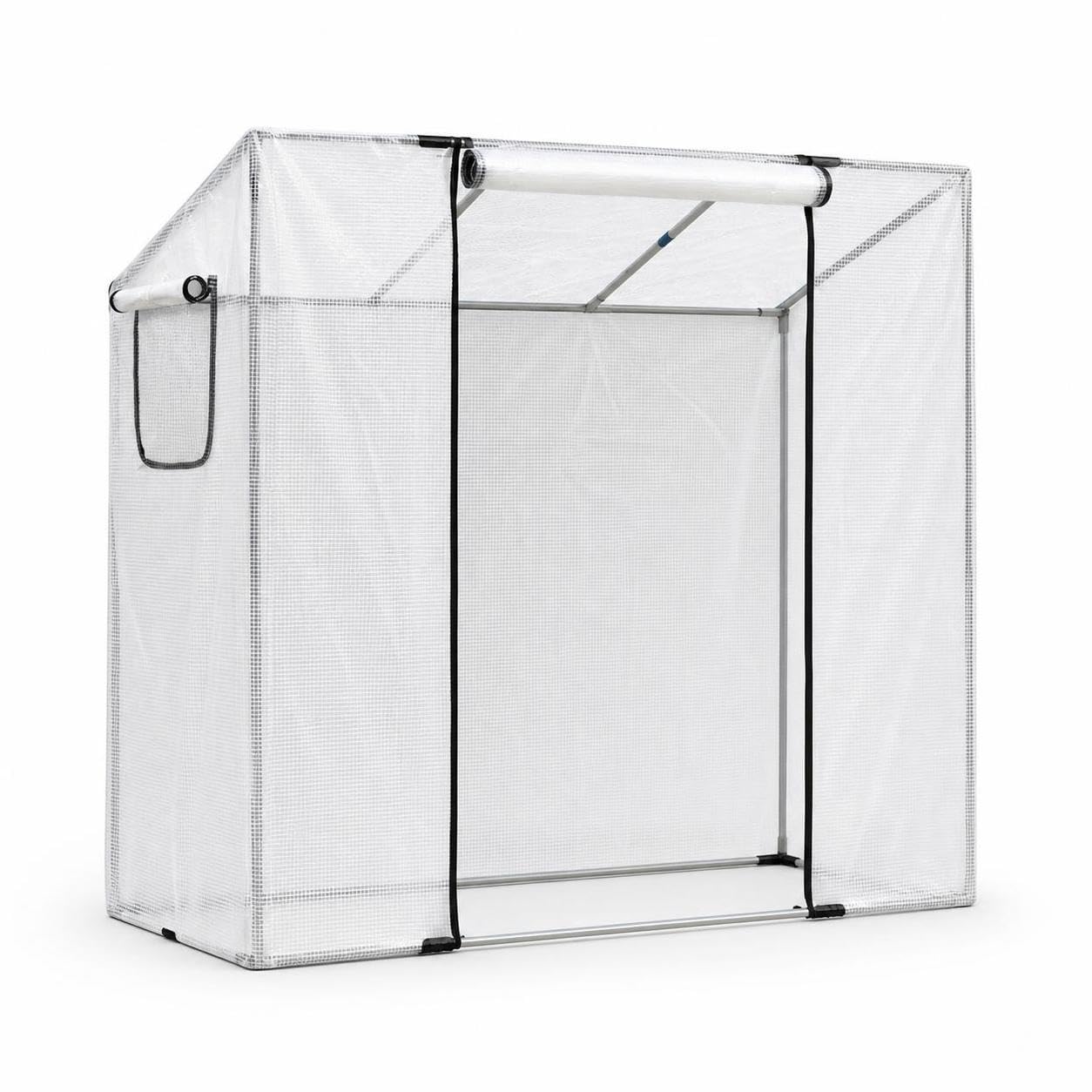 Kompaktes Foliengewächshaus für den Garten – Robustes Gewächshaus aus und Aluminium für Pflanzen , 0,7 m breit, 2 m lang (1,4/1,6 m) hoch