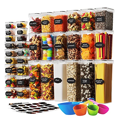 Chef's Path Airtight Food Storage Container Set with Lids - Superior Variety Pack of 36 for Kitchen & Pantry Organization, BPA Free Kitchen Storage Containers for Cereal, Flour &, Sugar