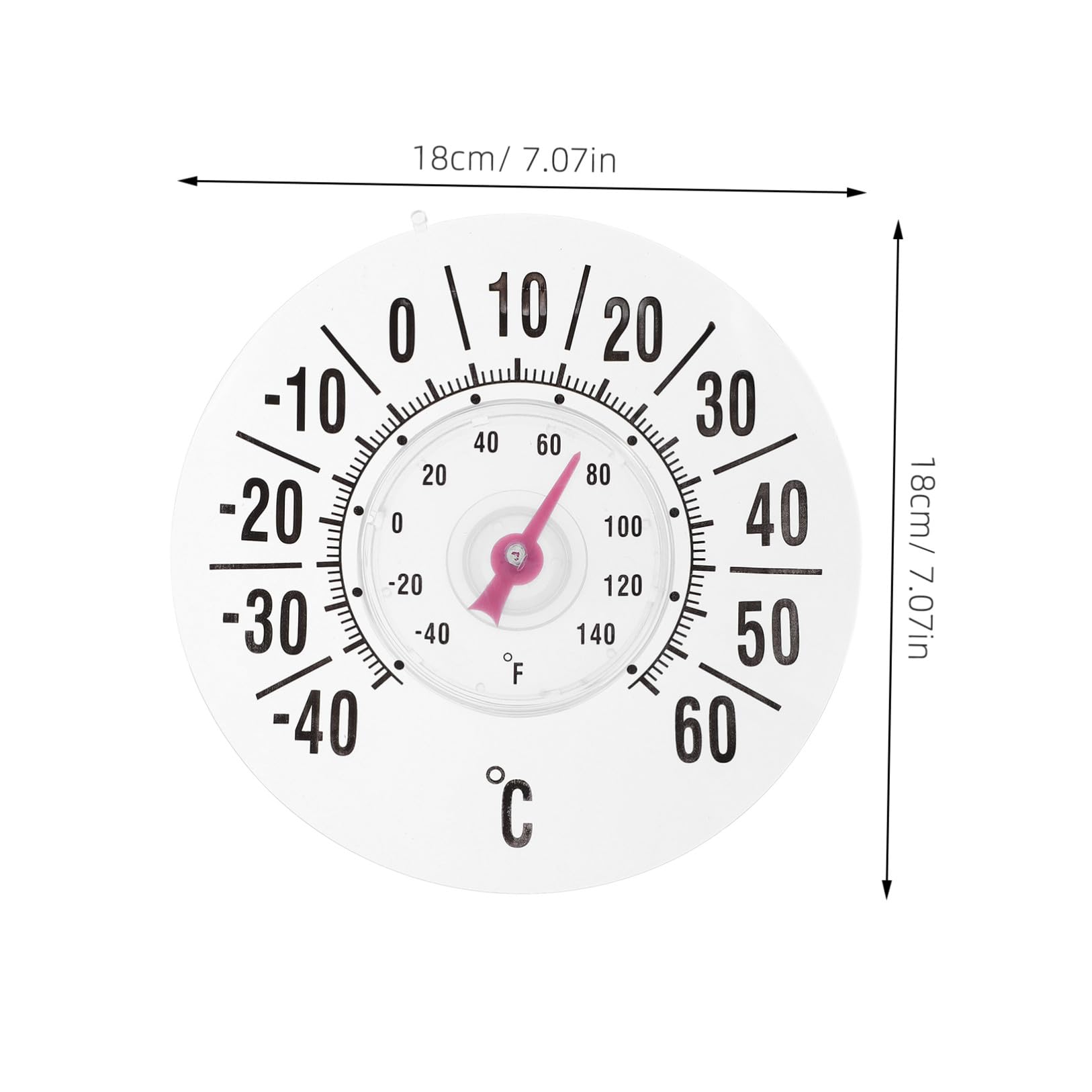 Termometro da Finestra con Ventosa 2 Pezzi 7" Quadrante Analogico Alta Precisione per Interni ed Esterni, Monitor Temperatura per Cameretta, Giardino, Balcone e Patio