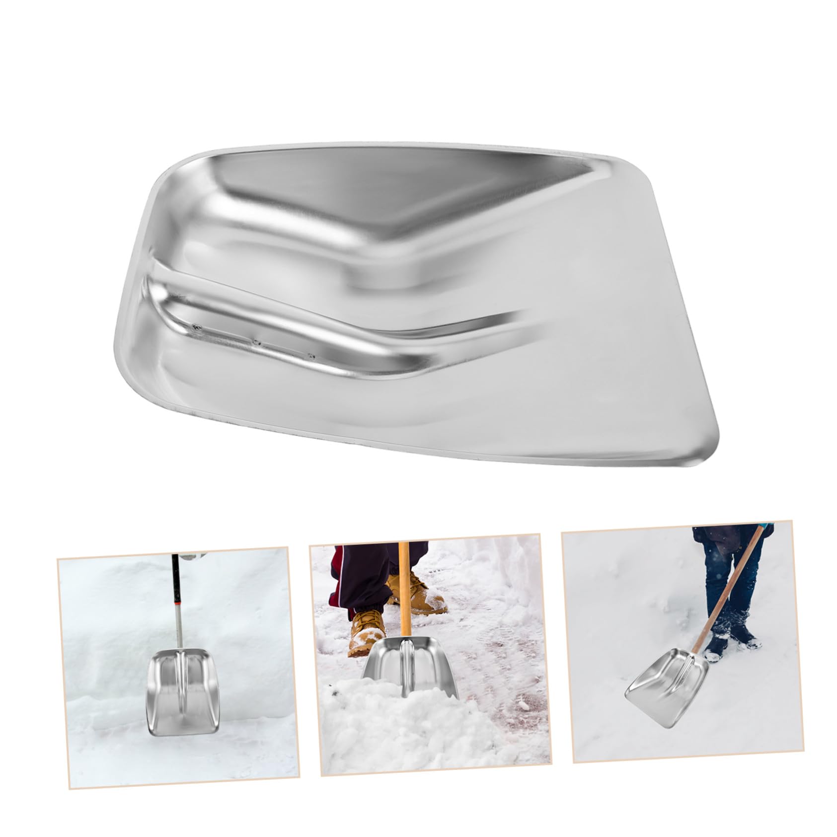 PartyKindom Testa Pala da Neve in Acciaio Inox Spesso per Rimozione Neve e Gestione Cereali, Facile Installazione ed Ergonomicamente Progettata per Uso Esterno
