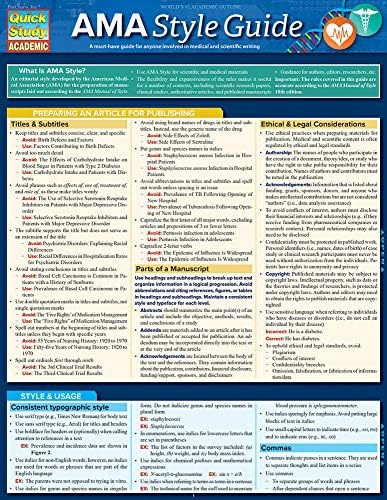 AMA Style Guide (Quick Study Academic) Cards โ December 31, 2015