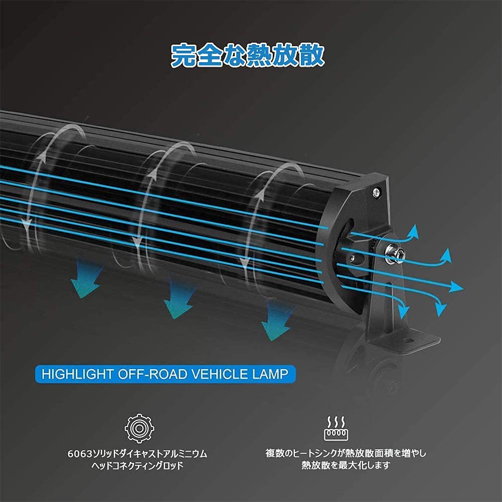 Amazon.co.jp: 52インチ LEDライトバー カーブ三列1122W フラッド
