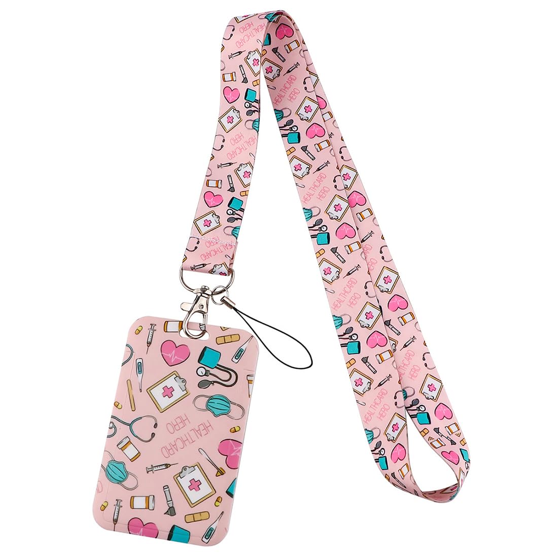 JEYORZY Lanyard para enfermeras, colgante de llaves y tarjetas de identificación con clip de seguridad y cordón para el cuello porta tarjetas colgante，Adecuado para estudiantes, hombres y mujeres