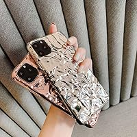 Tybiky Kompatibel with iPhone 13 Pro Max Hülle, Elektronische Beschichtung Gliter Tinfoil Wasserwelligkeit Handyhülle, Weiche TPU Fallschutz rutschfeste Kratzfest Langlebige Hüllen, Rotgold – Ansicht 5