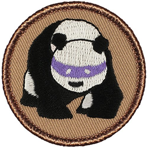 Ninja Panda Patrol Patch - 2" Diameter Round Embroidered Patch (Sew-on)